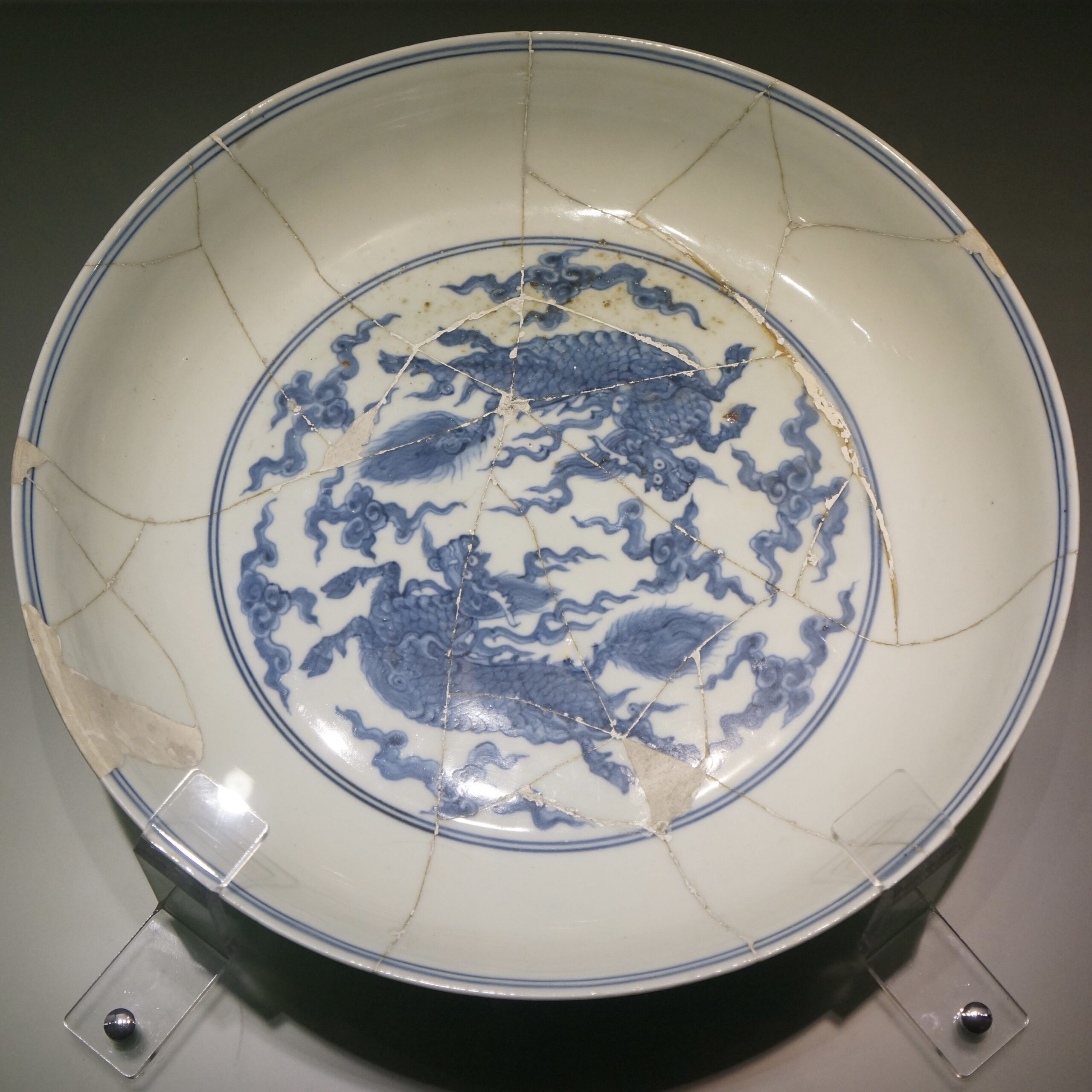 C. 1465-1487 明成化青花麒麟图盘- Hou のDigital Space